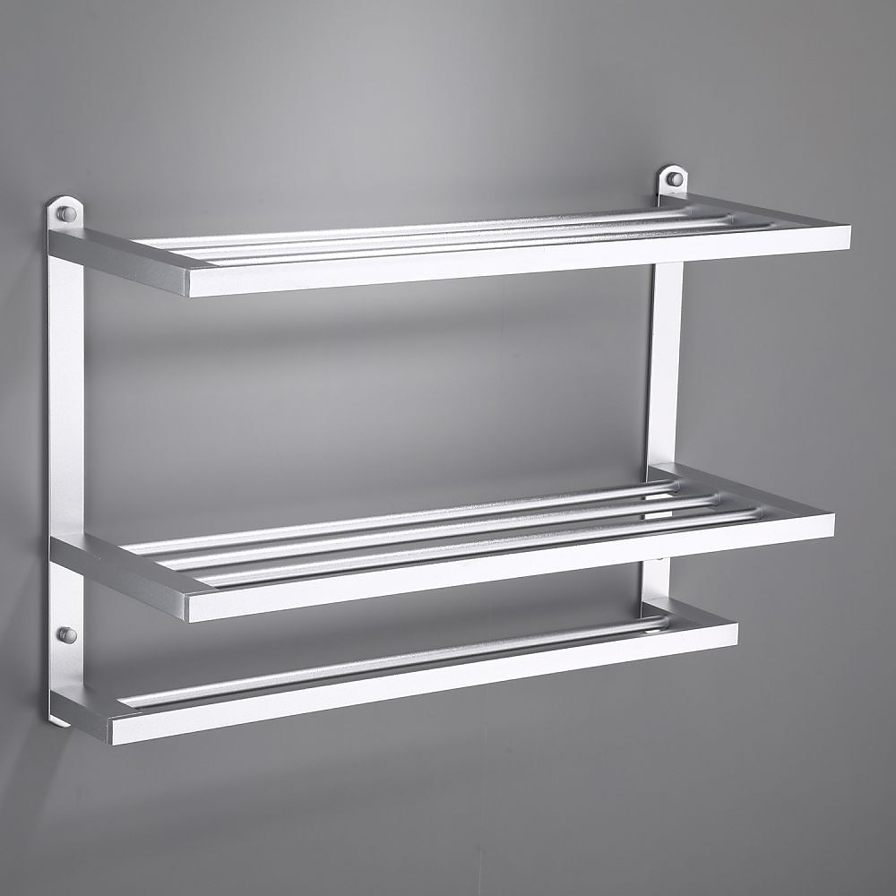 portasciugamani in alluminio per bagno, portasciugamani da parete a 3 strati porta asciugamani da bagno 60 cm (nero/argento/grigio canna di fucile) del 2025 a $84.99 –P13