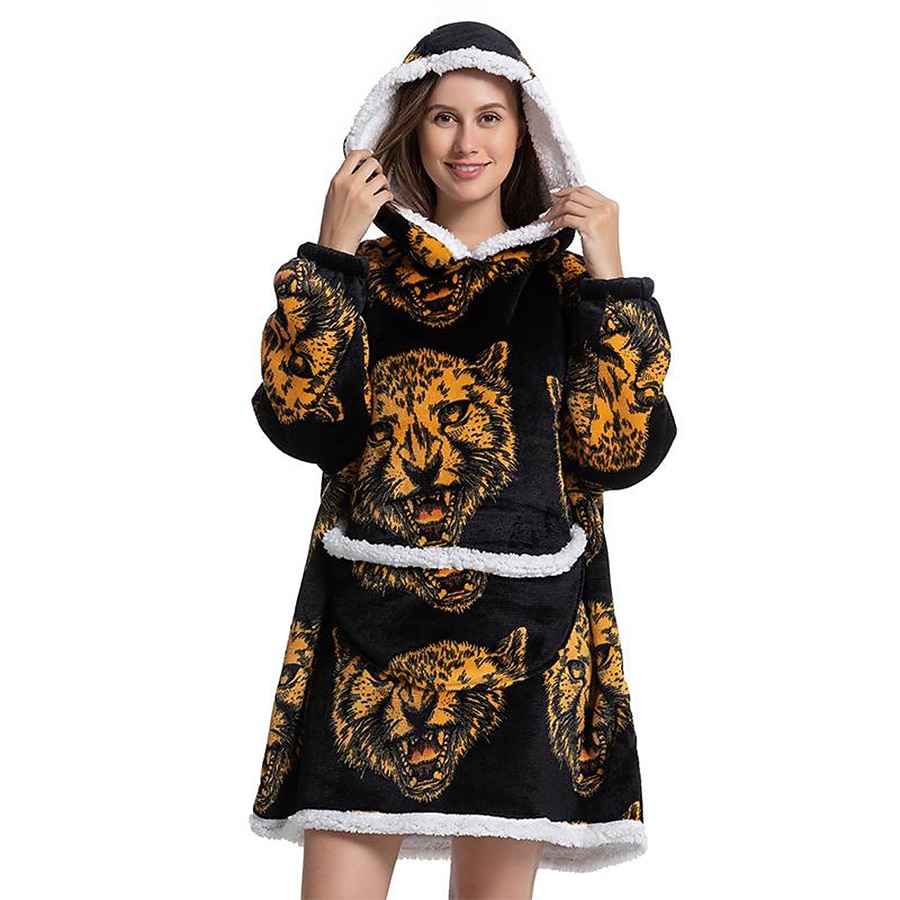 Womened Blanket Wearable Blanket, Sleepwear Fleece Sherpa Blanket Sweatshirt with Pocket and Sleeves 2025 - $50.99 –P8