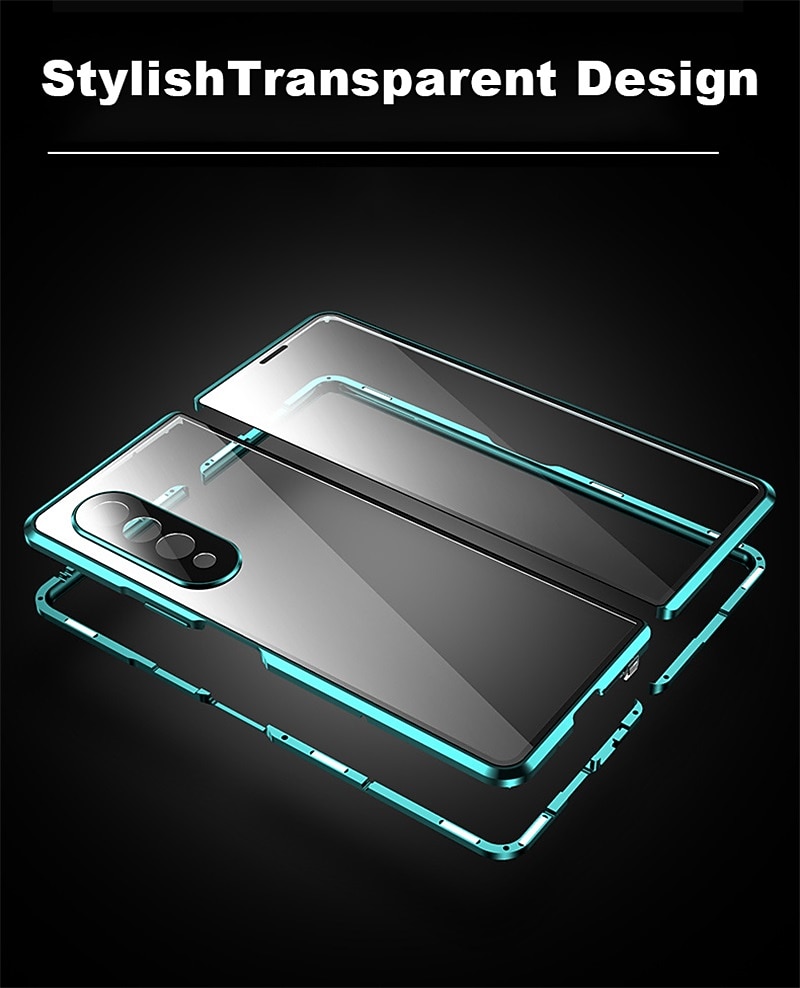 Phone Case For Samsung Galaxy Z Fold 5 Z Fold 4 Z Fold 3 Magnetic Adsorption Flip Mirror Transparent Transparent Tempered Glass Metal 2025 - $39.99 –P12