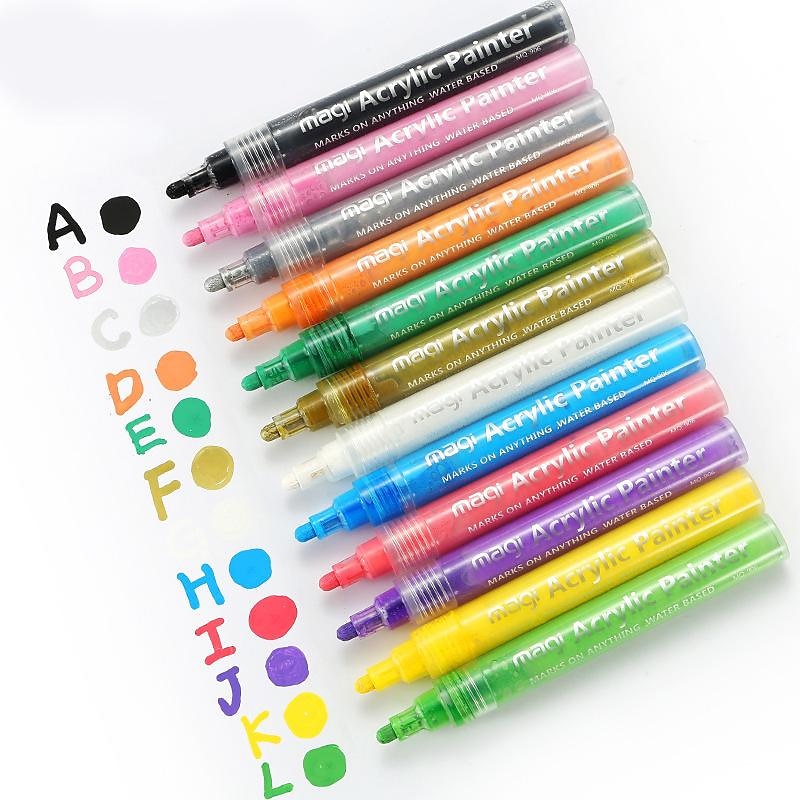 Acrylstifte Farbmarker für Felsmalerei, Leinwand, Holz, Glas, Stoff, Metall, Kunststoff, Kunsthandwerk, Ostereier, Kürbis, Scrapbooking-Zubehör, Graffiti-Marker für Erwachsene und Kinder 2025 - $23.99 –P5