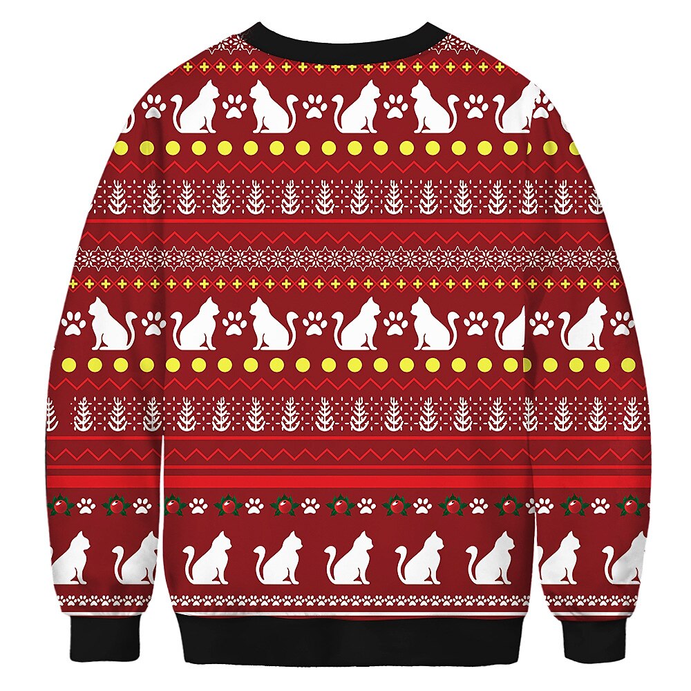 Papá Noel Gato Hombre de pan de jengibre Suéter de navidad Sudadera Hombre Mujer Navidad Navidad Carnaval Mascarada Nochebuena Adultos Fiesta Navidad Poliéster Cima 2025 - $24.99 –P6