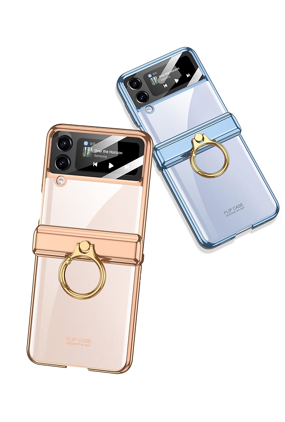 Coque de téléphone pour Samsung Galaxy Z Flip 5 Z Flip 4 Support d'anneau Flip Protecteur d'objectif de caméra anti-poussière en TPU de couleur unie de 2025 ? $32.99 –P3