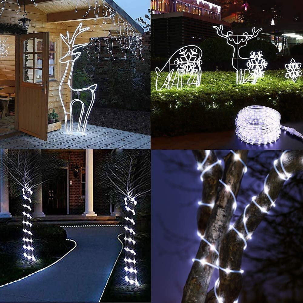 LED Rope Lights LED String Lights Outdoor Waterproof IP65 Christmas Fairy Lights 30m-300Leds 22m-200Leds 12m-100Leds 7m-50Leds 8 Modes Battery Powered Dimmable/Timer with Remote for Party 2025 - GBP £14.65 –P9