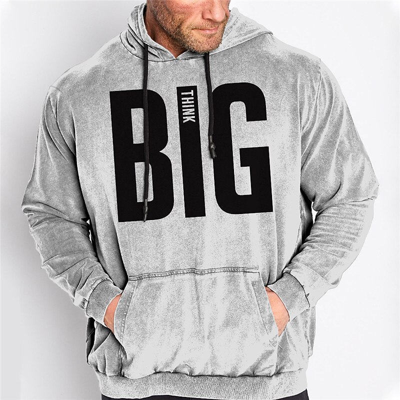 Homens Tamanho Grande Pulôver Moletom Com Capuz Grande e Alto Impressão 3D Com Capuz Bolsos Manga Longa Primavera & Outono Moda Roupa de rua Básico Confortável Trabalho Roupa Diária Blusas de 2025 por $28.99 –P1