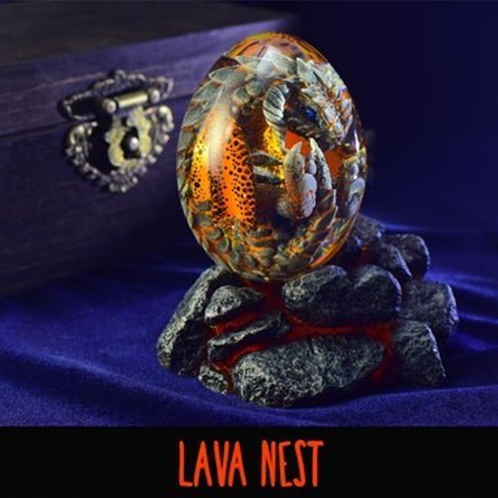 lava drake ägg, drömkristall transparent drake ägg, drake ägg kristall, drake staty dekor, kristall transparent lava drake ägg harts handgjorda skulptur ornament souvenir 2025 - $20.99 –P5