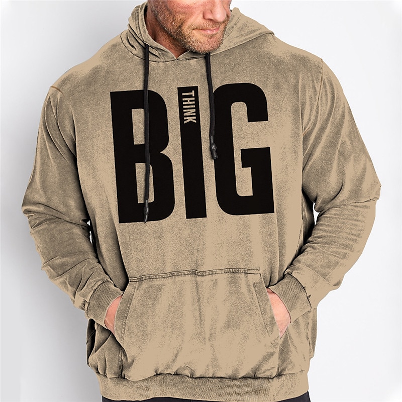 Homens Tamanho Grande Pulôver Moletom Com Capuz Grande e Alto Impressão 3D Com Capuz Bolsos Manga Longa Primavera & Outono Moda Roupa de rua Básico Confortável Trabalho Roupa Diária Blusas de 2025 por $28.99 –P3