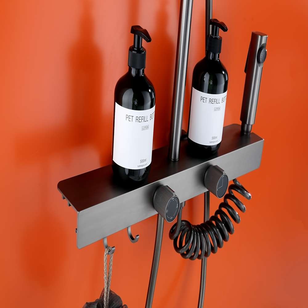 rubinetto della doccia, sistema doccia doccia a pioggia sistema di soffione set doccia inclusa doccia multigetto finiture verniciate contemporanee montaggio esterno valvola in ceramica rubinetti per del 2025 a $404.99 –P6