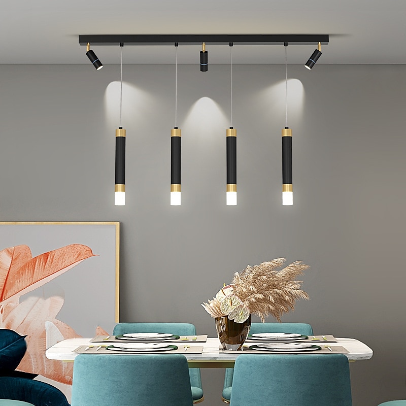 Luminária suspensa Luminárias ajustáveis com holofotes, candelabro de 5 luzes e 7 luzes de acrílico Decoração do quarto Lâmpada do teto Sala de jantar, Sala de estar, Bar, Iluminação pendente da de 2025 por $229.99 –P2