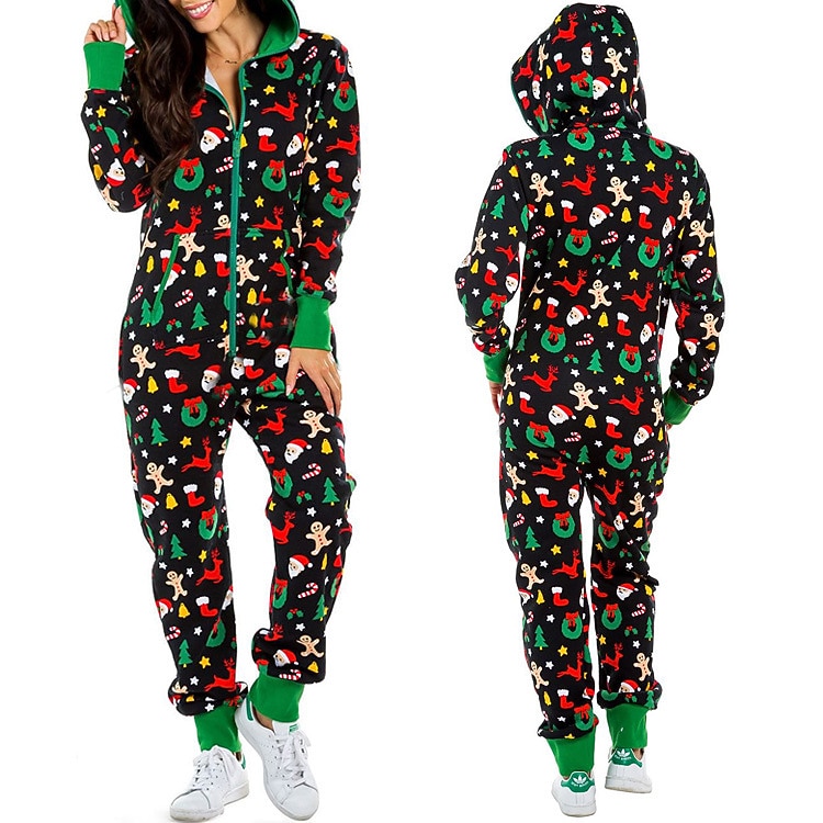 Kerstman Kerst pyjama Onesie pyjamas Dames Kerstmis Volwassenen Kerstmis kerstavond Feest Huiskleding Onesie 2026 - $38.99 –P12