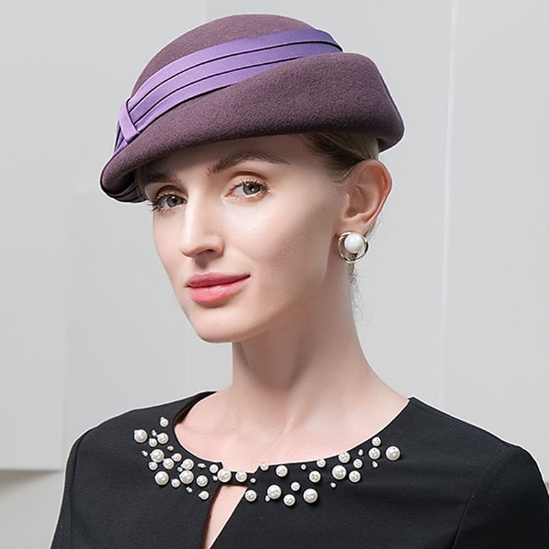 Hüte 100% Wolle Bowler / Cloche Hut Fischerhut Formal Casual Tee-Party Kentucky Derby Damentag Elegant Mit Schleife Kopfschmuck Kopfbedeckung 2025 - $43.99 –P4