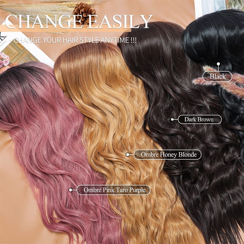 Ombre White Wig Long Wavy Wigs with Bangs for Women Wig Long Platinum Blonde Wig Natural Looking Synthetic Heat Resistant Hair Wigs for Daily Party Wig 26 Inches Christmas Party Wigs 2025 - $31.99 –P10