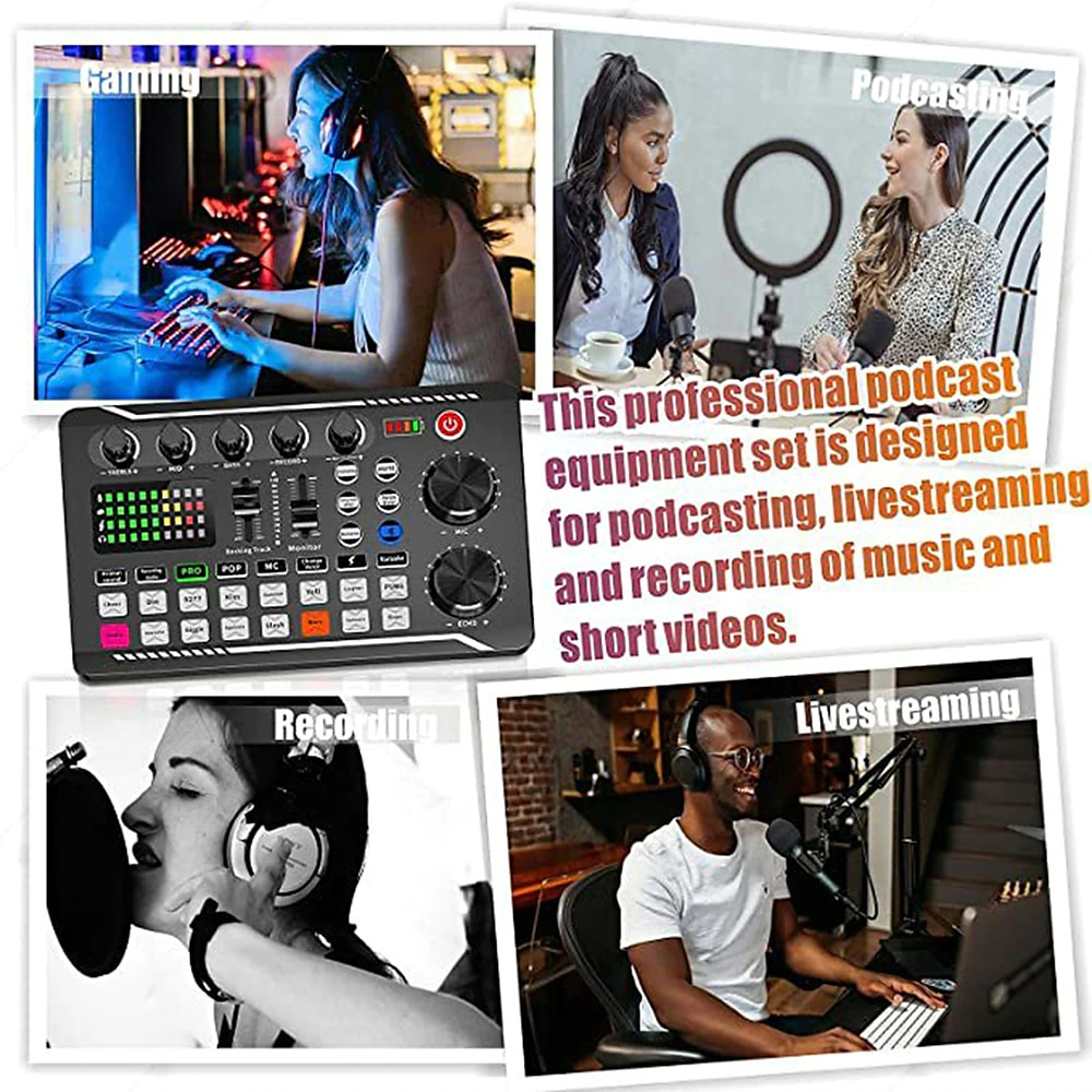 Professional Audio Mixer, Live Sound Card and Audio Interface with DJ Mixer Effects and Voice Changer,Podcast Production Studio Equipment, Prefect for Streaming/Podcasting/Gaming 2025 - $51.99 –P11