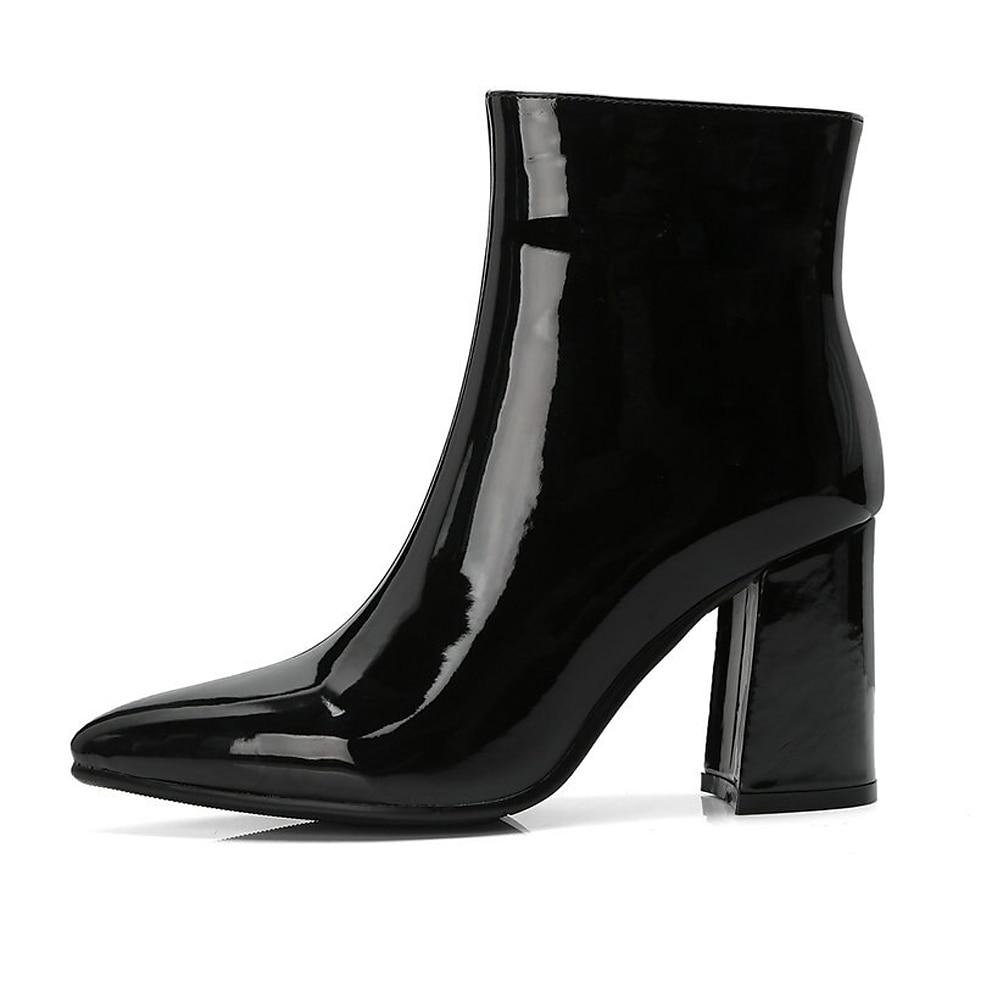 Mulheres Botas Botas Metálicas Botas de salto Ao ar livre Escritório Diário Cor Sólida Forrada com Fleece Botas Botas Tornozelo Inverno Salto de bloco Salto Robusto Dedo Apontado Casual Minimalismo de 2025 por $59.99 –P2
