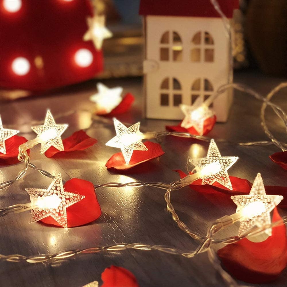 solar star lichtslingers 2 pak 12m 50 leds ster 8 verlichtingsmodi fairy lichten waterdicht solar led string lights speelhuisje gazon patio landschap decor lichten voor tuinfeest 2025 - $11.49 –P2