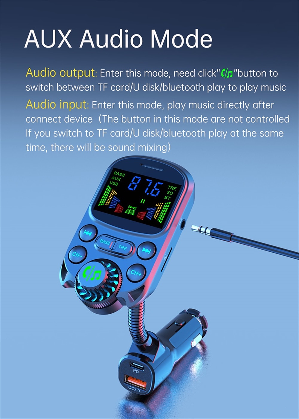 BC86 Bluetooth carkit Handsfree in de auto Bluetooth QC 2.0 QC 3,0 Radio MP3 Automatisch 2025 - $35.99 –P10