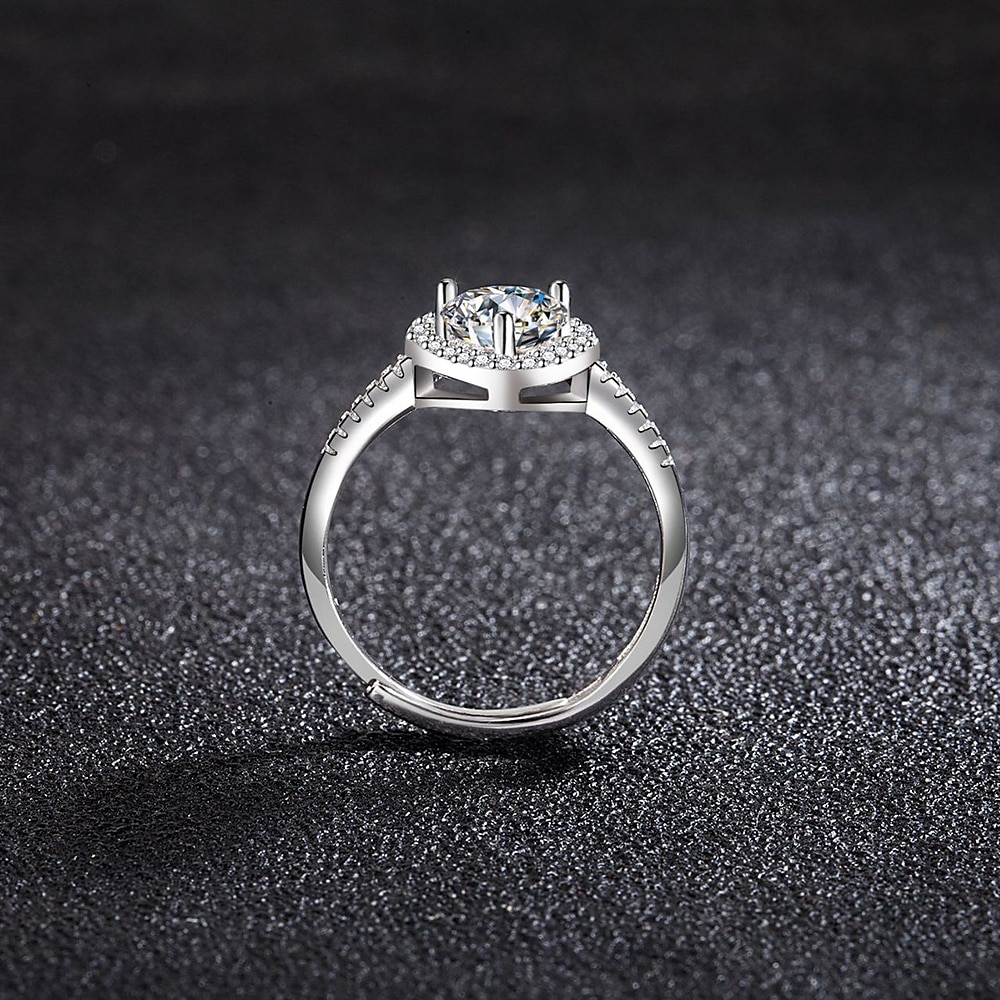 Anello Matrimonio geometrico Argento Strass Argento sterling S925 Cuori Moda Semplice Lusso 1 pc / Per donna / Anello aperto / Orecchino singolo / Anello regolabile del 2025 a $15.49 –P4