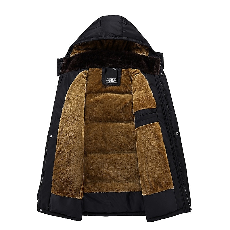 Men's Winter Coat Winter Jacket Puffer Jacket Quilted Jacket Camping & Hiking Warm Winter Solid Color Bright Black Black Puffer Jacket 2025 - $48.99 –P6