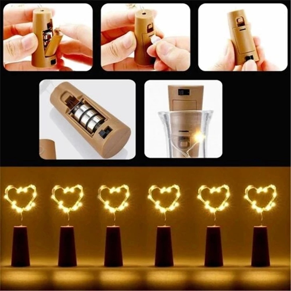 elegante festa di ricevimento di nozze bottiglia di vino luce con luci a led in sughero batteria inclusa ghirlanda di luci fatate festa di natale bar decorazione per matrimonio 5/10/20/30/100 pezzi del 2025 a $6.49 –P8