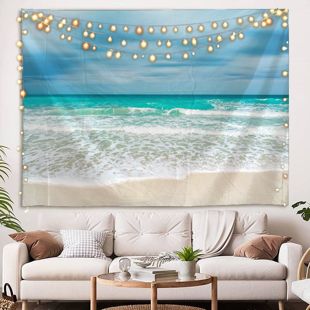 Wandteppich Kunst Dekor Decke Vorhang Picknick Tischdecke hängen zu Hause Schlafzimmer Wohnzimmer Wohnheim Landschaft Strand Meer Ozean Welle Sonnenaufgang Sonnenuntergang Wandtuch XXL Natur 2025 - $16.99 –P8