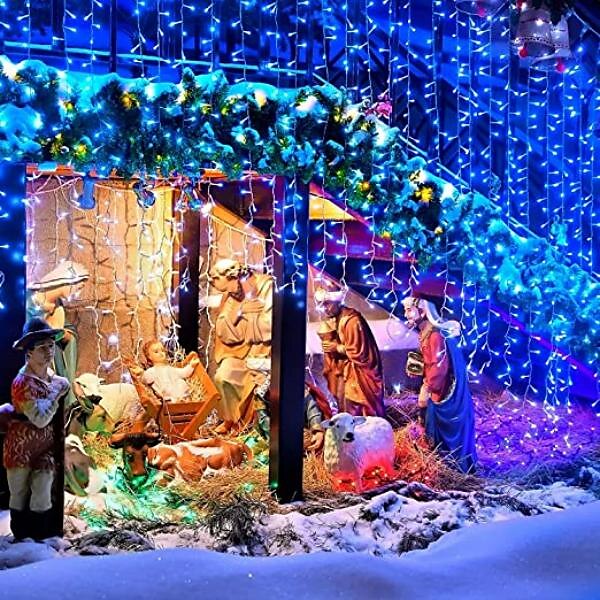 juleslyngelys utendørs 20m 200leds 8 moduser plugg inn julepynt varme hvite lys fest hage juledekor belysning ac220v 230v 240v eu plugg 2025 - $20.99 –P6