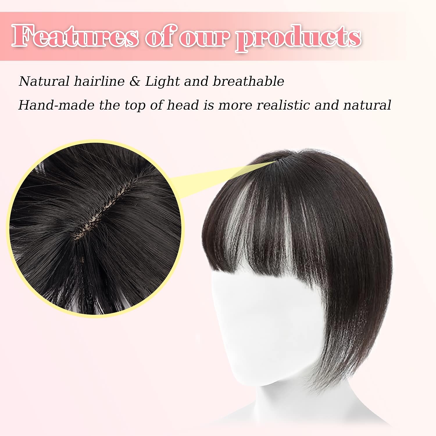 1PC Women's Girls' Wigs Natural Fringe Front Neat Straight Temple True Hair Clip Slender Straight Air Extension Bangs the Everyday Top Hair Accessory for Women with Thin Hair Natural 2026 - $6.99 –P11