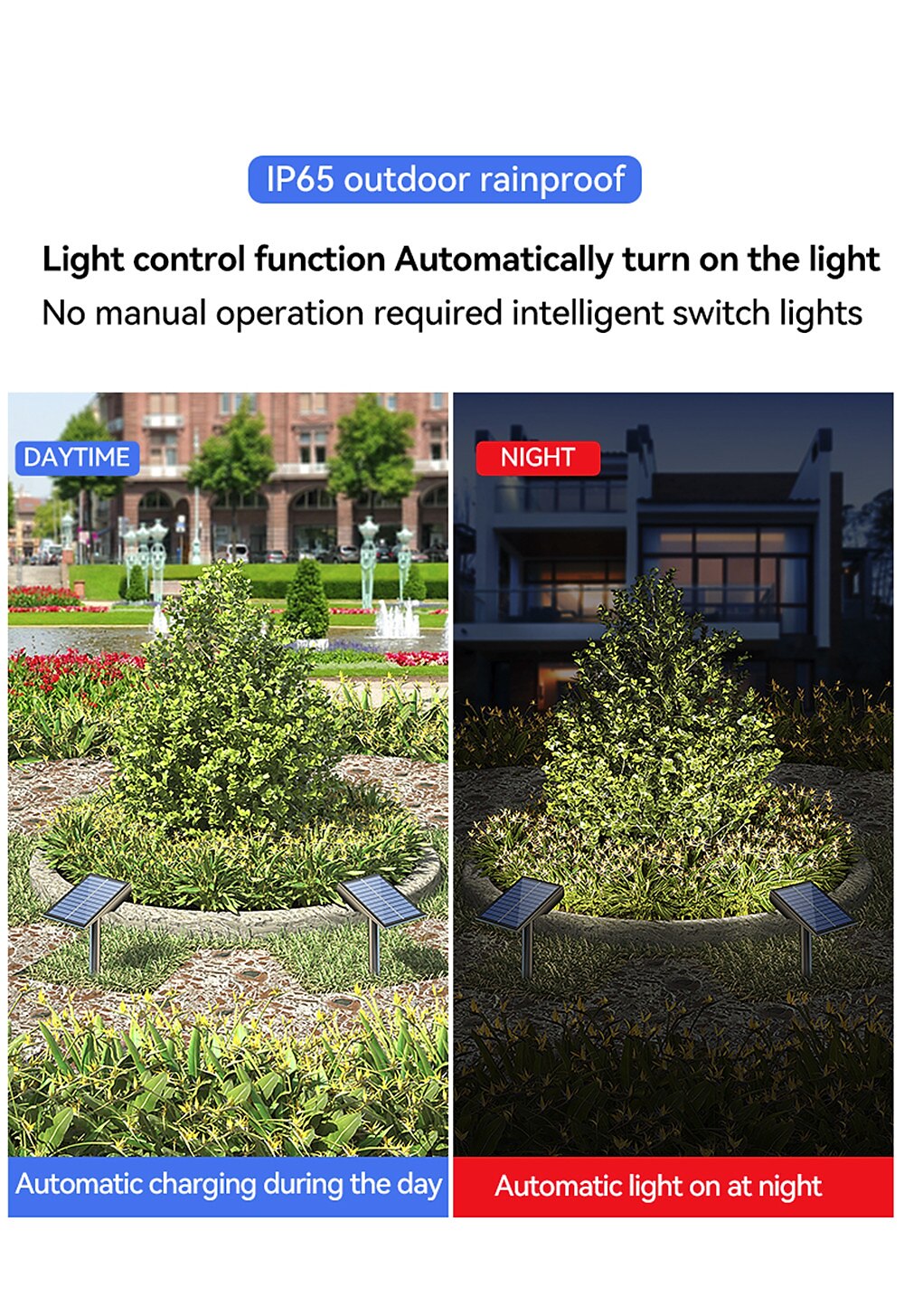 Solar Flood Lights Landscape Spotlights - IP65 Waterproof Outdoor Pathway Garden Light, Warm White & Green Auto On/Off Solar Lights for Driveway, Porch and Walkways 2025 - $15.99 –P3