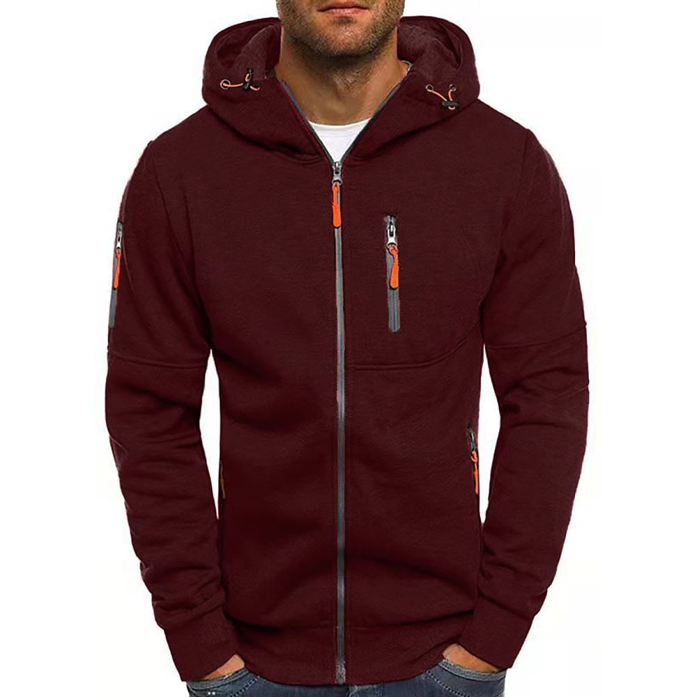 Hombre Sudadera Sudadera con capucha y cremallera Chaqueta deportiva Táctico Azul marinero Rojo tinto Negro Blanco Azul Real Con Capucha Bloque de color Cremallera Fresco Invierno Ropa Sudaderas con 2025 - $26.99 –P9