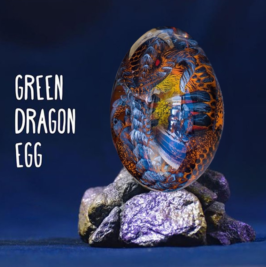 lava drake ägg, drömkristall transparent drake ägg, drake ägg kristall, drake staty dekor, kristall transparent lava drake ägg harts handgjorda skulptur ornament souvenir 2025 - $20.99 –P6