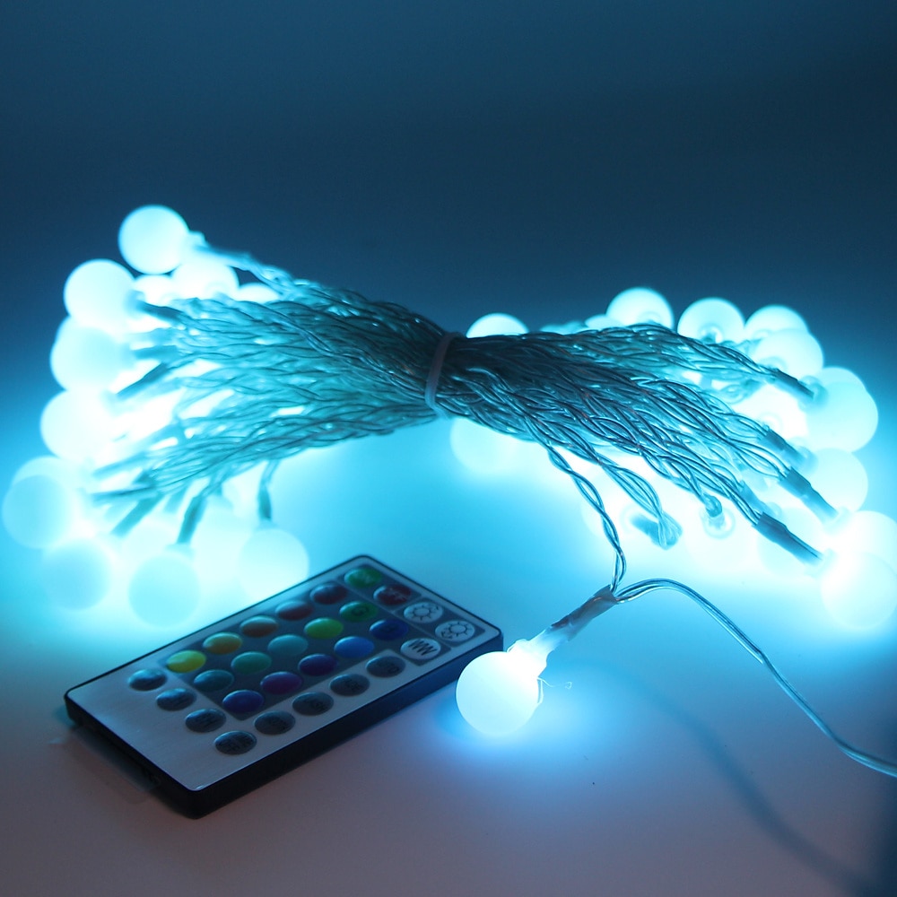 Mini Globe String Lights Christmas Decorative Lights 10M 16 Color Full-color Switching Remote Control Dimming Timing USB Power Supply 1 Set 2025 - $21.99 –P12