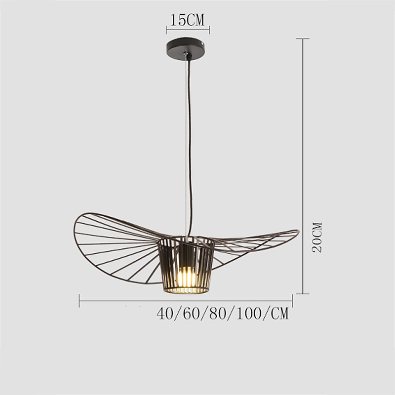 lampade a sospensione a led lampada a sospensione vintage cappello in fibra di vetro design 1 luce orientabile bianco/nero cucina bagno lampadina decorativa non inclusa del 2025 a $151.99 –P1
