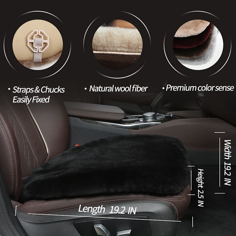 Car Seat Cushion Lambswool Car Warm Non-Slip Seat Cushion Car