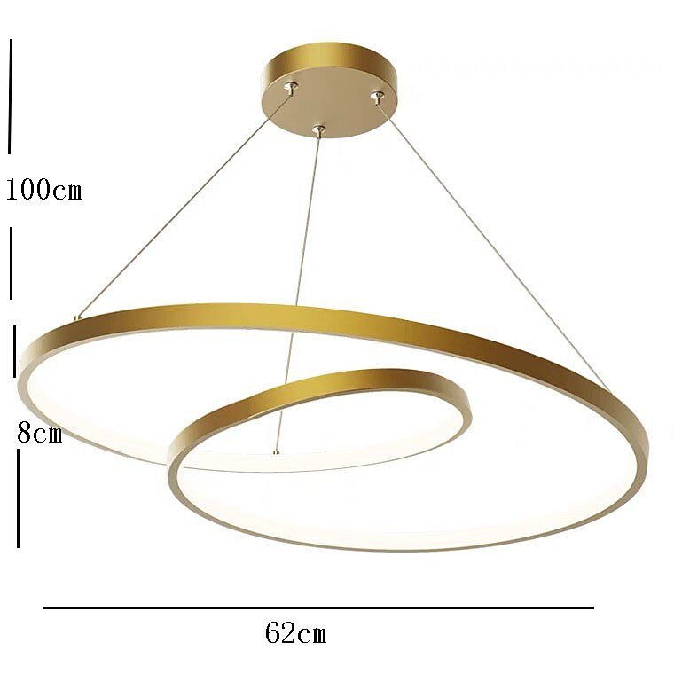 led pendentif lumière anneau cercle desig 24.1" 1 lumière anneau cercle conception dimmable aluminium peint finitions luxueux style moderne salle à manger chambre lampes suspendues en cristal de 2025 ? $449.99 –P4