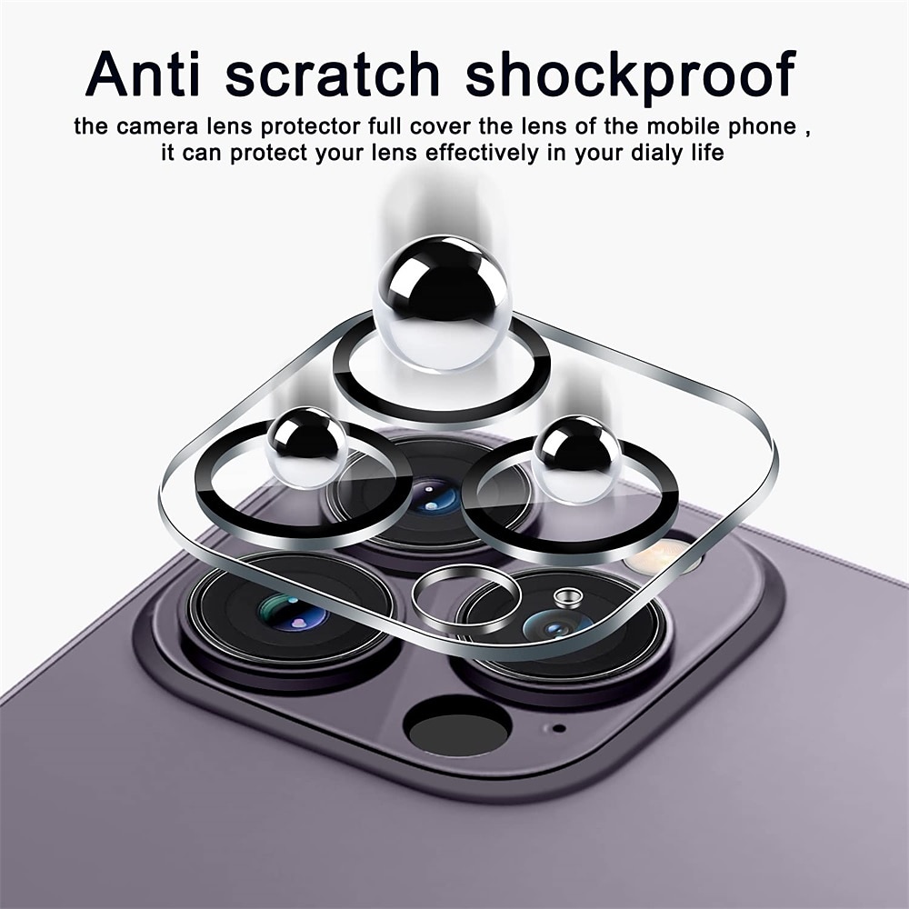 3 Pack Camera Lens Protector For Apple iPhone 16 iPhone 15 Pro Max Plus iPhone 14 Pro Max iPhone 13 iPhone 12 Tempered Glass 9H Hardness High Definition Scratch Proof 2025 - $6.99 –P4