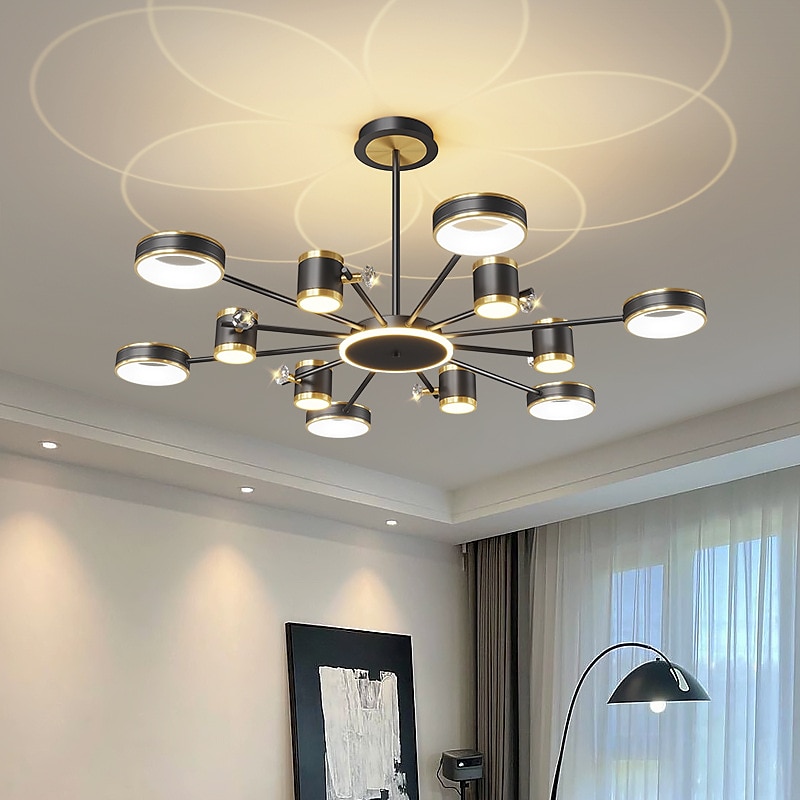 lampada a sospensione a led dimmerabile, lampadario sputnik moderno cerchio a 12 luci paralume in acrilico lampada da soffitto in metallo vintage con finitura cromata per isola cucina sala da pranzo del 2025 a $699.99 –P8