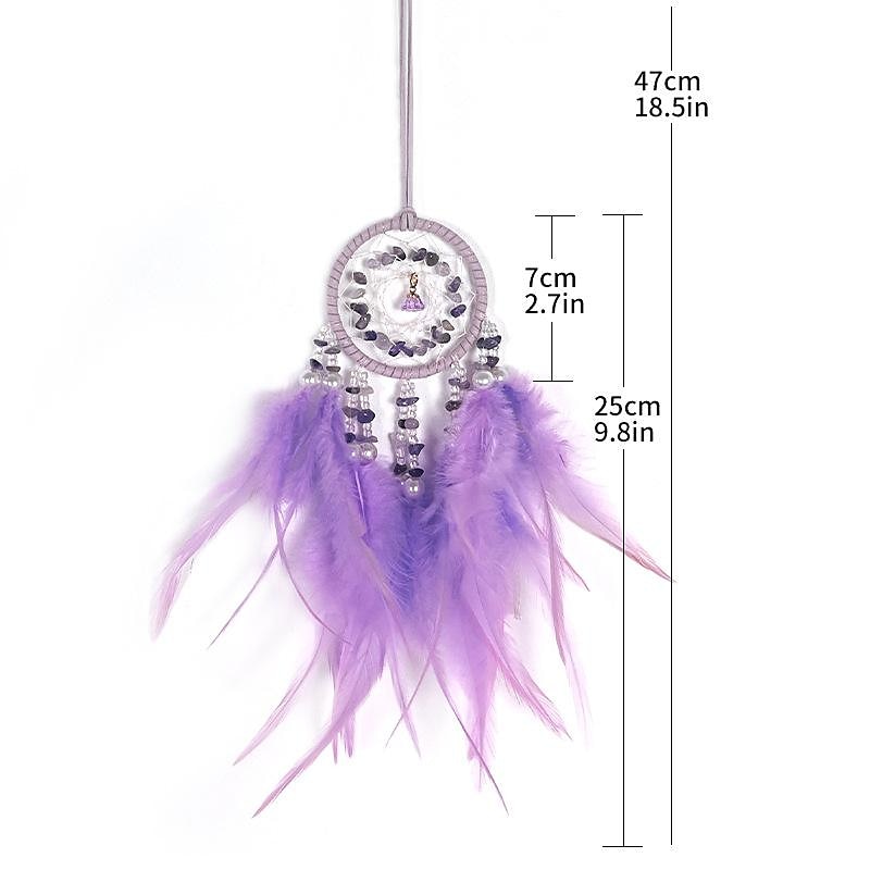 Pink Dream Catcher Handmade Gift with Feather Wall Hanging Decor Art Wind Chimes Boho Style Car Hanging Home Pendant 2025 - $15.49 –P2