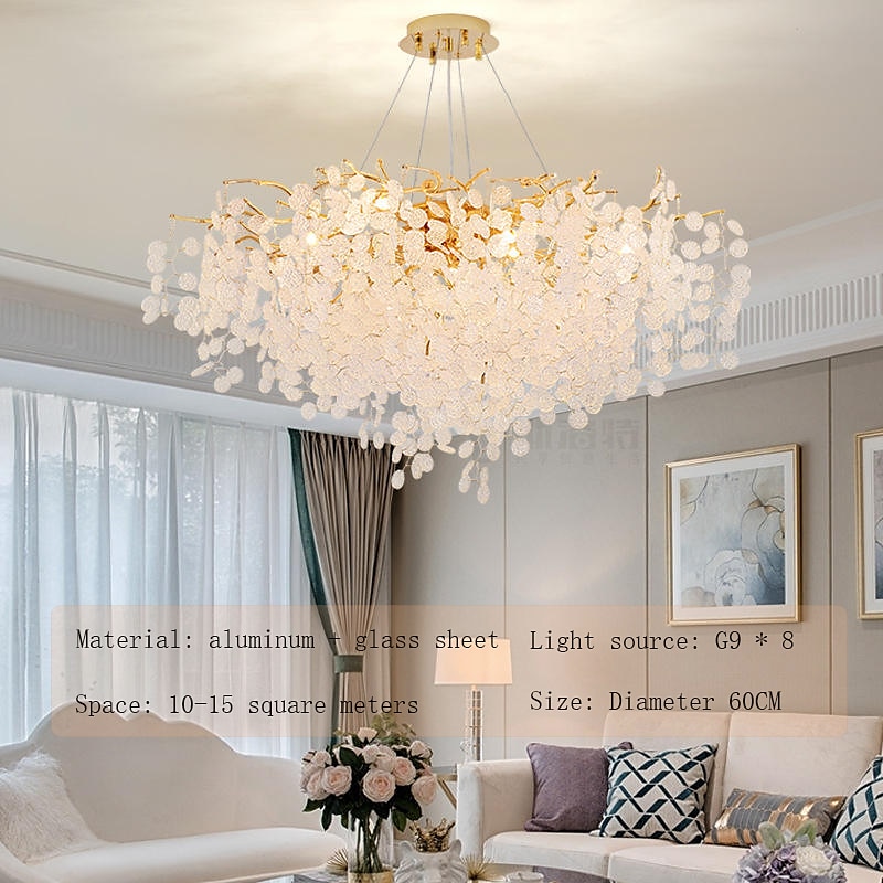 LED Chandeliers Modern Luxury, 60cm Gold Crystal for Home Interiors Kitchen Bedroom Iron Art Tree Branch Lamp Creative Lamp Light 85-265V 2025 - $739.49 –P14