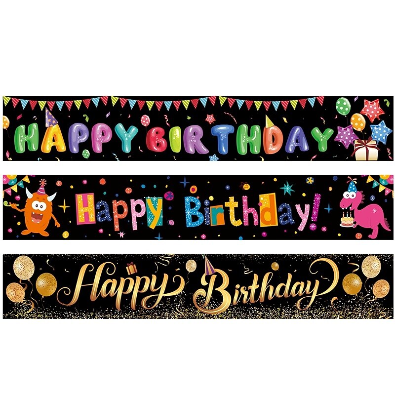Happy Birthday Banner, Birthday Banner Decorations, Birthday Outdoor & Indoor Hanging Decor, Holidays Party Decor Supplies 300*50cm (10ft*18.9 Inch) 2025 - $16.49 –P10