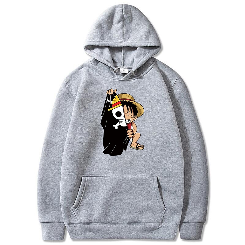 One Piece Monkey D. Luffy Hanorac cu Glugă Anime Desen animat Anime Buzunar frontal Grafică Pentru Pentru cupluri Bărbați Pentru femei Adulți Halloween Carnaval Ștanțare la cald Stradă Zilnic 2025 - $27.99 –P5