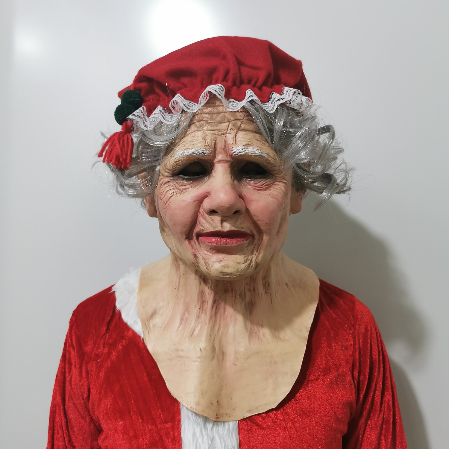 Meindin Weihnachtsmann Latex Maske - Vollmaske Mit Bart Und Hut Für Halloween & Weihnachtspartys