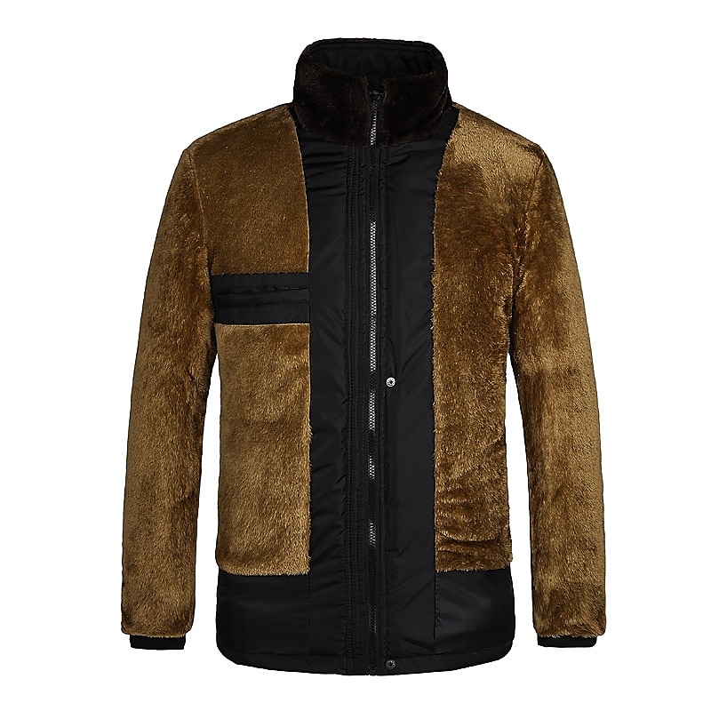 Men's Winter Coat Winter Jacket Puffer Jacket Quilted Jacket Camping & Hiking Warm Winter Solid Color Bright Black Black Puffer Jacket 2025 - $48.99 –P7