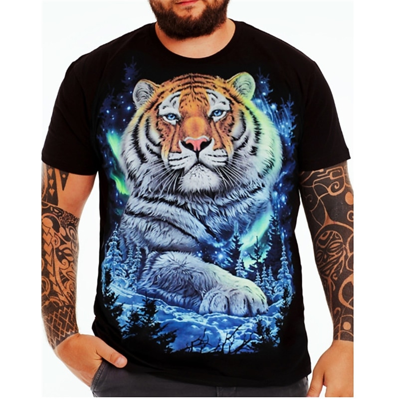 Per uomo Plus Size maglietta Grande e alto Pop art Girocollo Stampa Manica corta Primavera estate Di tendenza Streetwear Essenziale Comodo Informale Sport Top del 2026 a $20.99 –P5