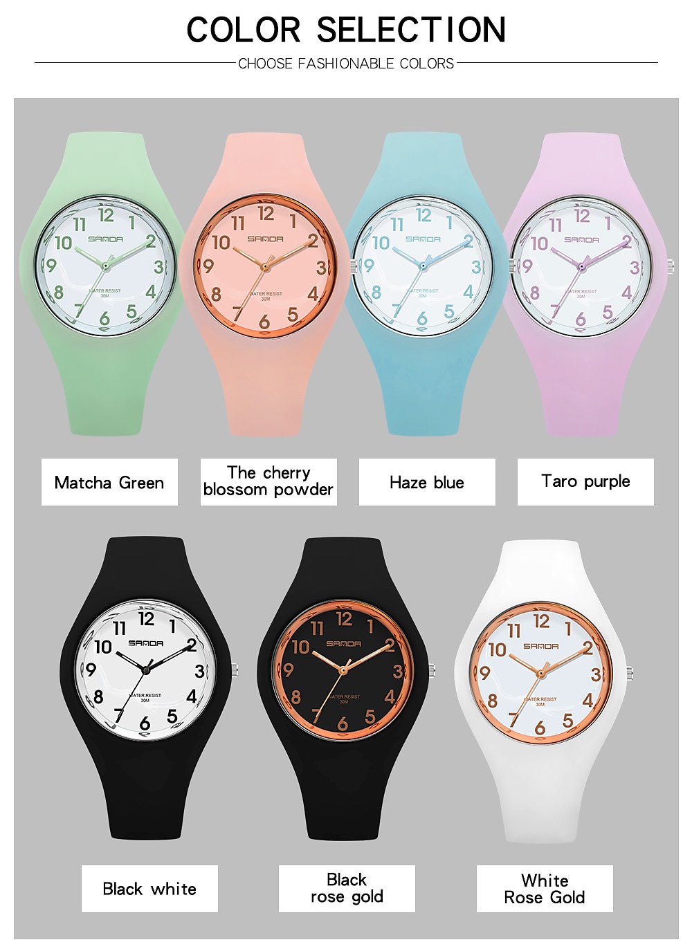 sanda dameshorloges casual fashion quartz horloge waterdicht valbestendig hd digitale weegschaal display damesklok 6056 2025 - $23.99 –P1
