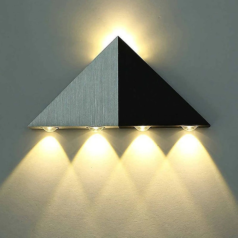 led luzes de parede internas triângulo sala de estar quarto luz de parede de alumínio ip44 85-265v de 2026 por $76.99 –P2