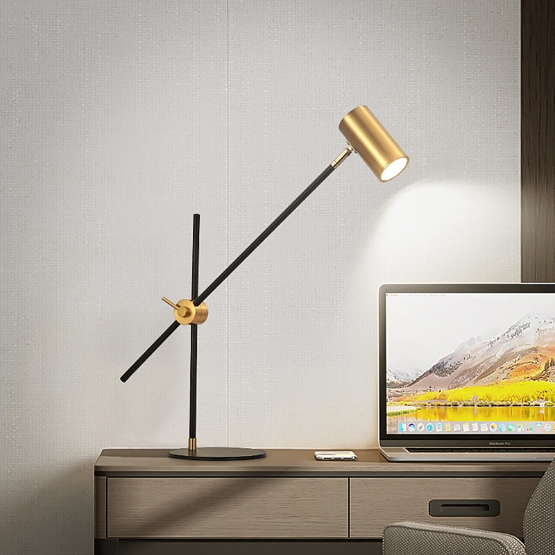 skrivbords-/bordslampa, matt mässingsfinish, justerbar höjd, balansarm, in-line vippströmbrytare 2025 - $127.99 -P2