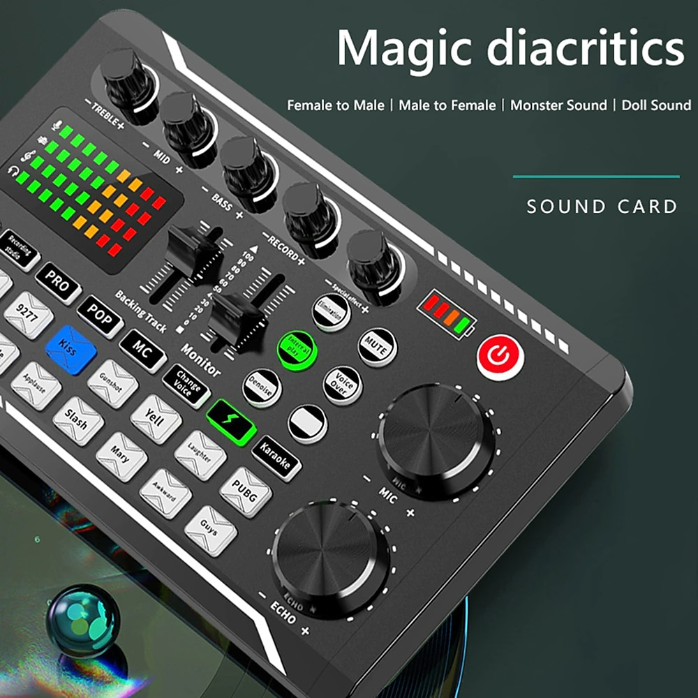 Professional Audio Mixer, Live Sound Card and Audio Interface with DJ Mixer Effects and Voice Changer,Podcast Production Studio Equipment, Prefect for Streaming/Podcasting/Gaming 2025 - $51.99 –P6