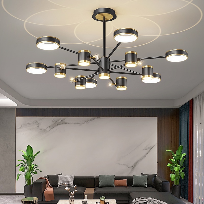 lampada a sospensione a led dimmerabile, lampadario sputnik moderno cerchio a 12 luci paralume in acrilico lampada da soffitto in metallo vintage con finitura cromata per isola cucina sala da pranzo del 2025 a $699.99 –P1