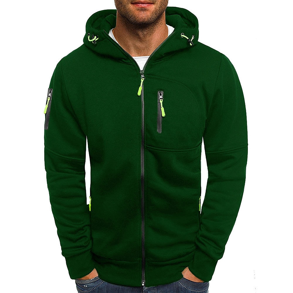 Hombre Sudadera Sudadera con capucha y cremallera Chaqueta deportiva Táctico Azul marinero Rojo tinto Negro Blanco Azul Real Con Capucha Bloque de color Cremallera Fresco Invierno Ropa Sudaderas con 2025 - $26.99 –P5