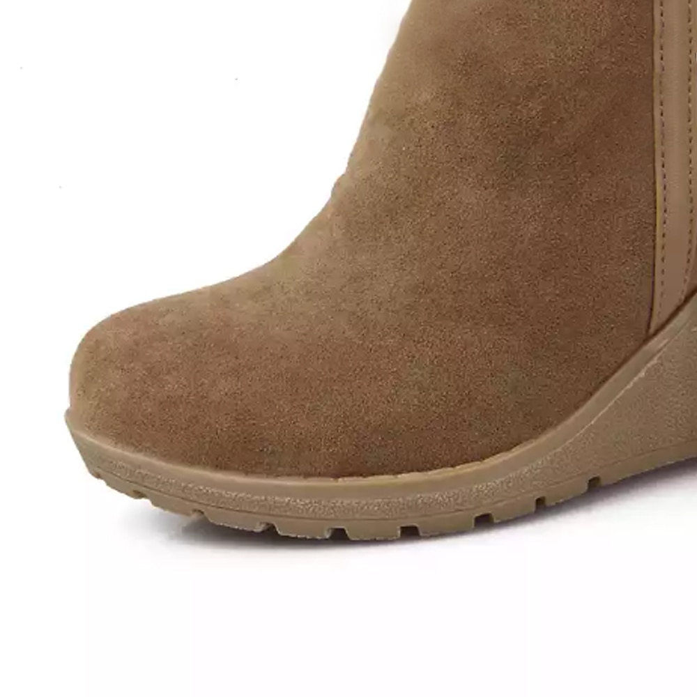 Mujer Botas Botas de nieve Botas tipo suéter Zapatos de gamuza Exterior Diario Bloque de color Botas hasta la rodilla Invierno Borla Con Cordón Tacón Cuña Dedo redondo Casual Zapatos de Paseo Ante 2025 - $54.99 –P7