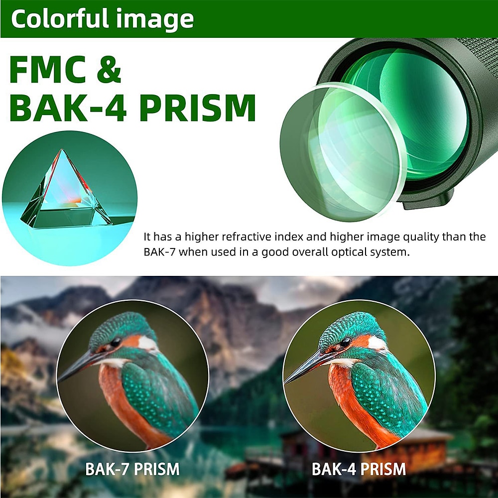 50x60 Monocular Telescope Phone Camera Waterproof Monocular Focus with Single Hand Clear Low Light Night Vision for Star Watching Ball Games Sightseeing Travel Camping Hiking Smartphone Adapter 2025 - $29.99 –P6