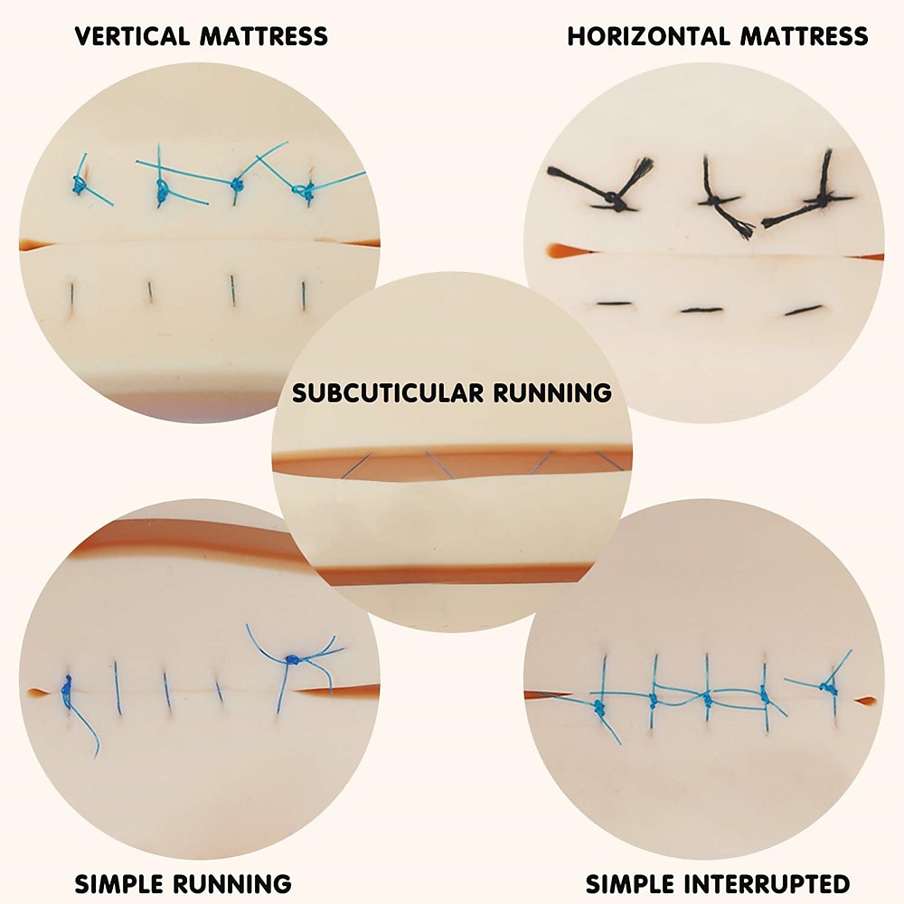 Complete Suture Practice Kit For Suture Training Including Large Silicone Suture Pad With Pre-Cut Wounds And Suture Tool Kit 2025 - $51.99 –P12